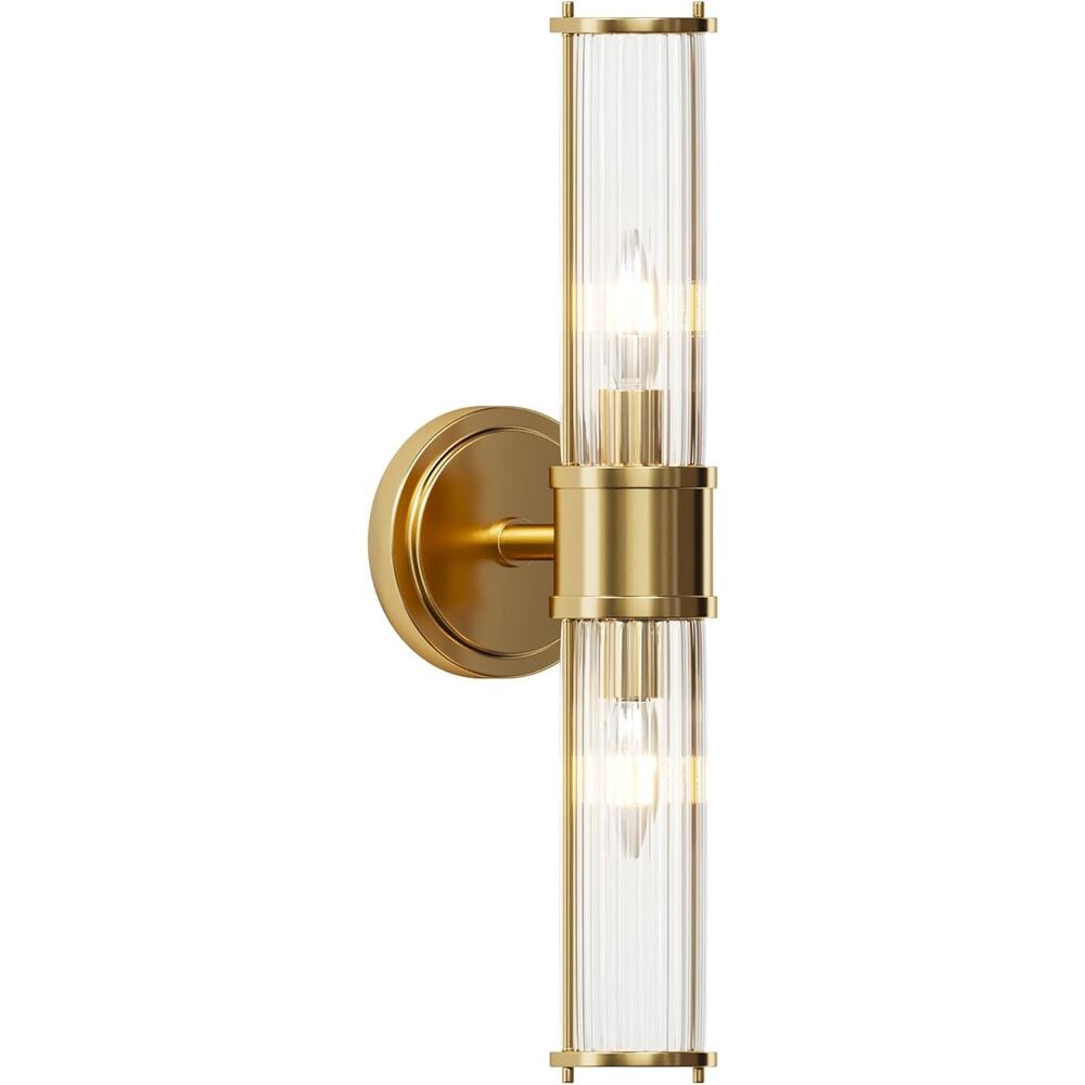 Gold Wall Sconce Light Fixture for Bathroom Bedroom(Without Bulb)